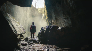 Top Caver Robbie Shone at the Alum Pot Cave System in Yorkshire, UK.