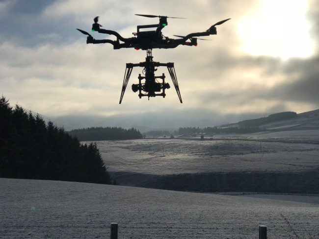 Drone Filming and Flying in the Snow in Winter