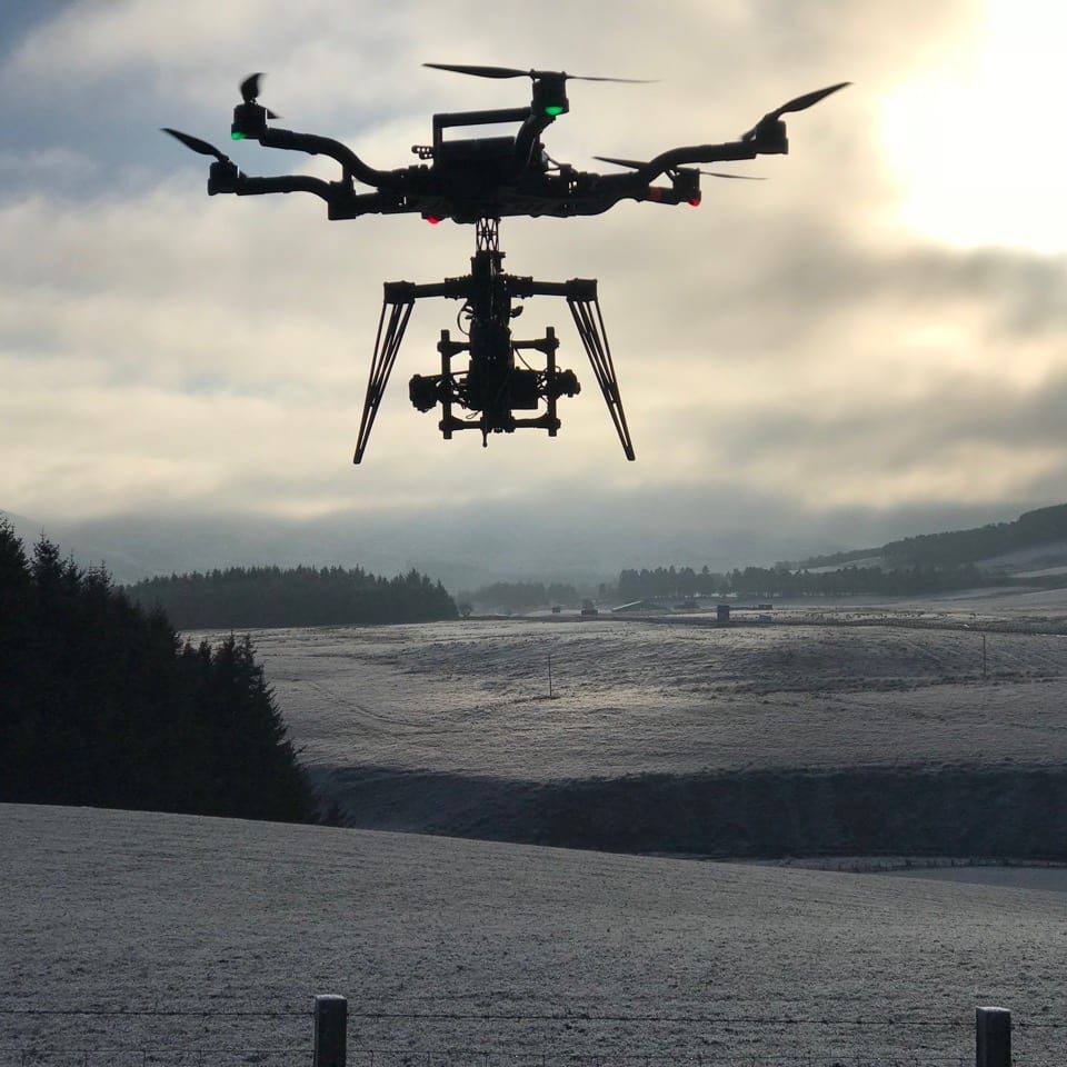 Drone Filming and Flying in the Snow in Winter